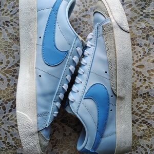 Nike Blazer Low 77 Vintage Men's Size 10 Celestine Blue Leather Shoes FD0281-400